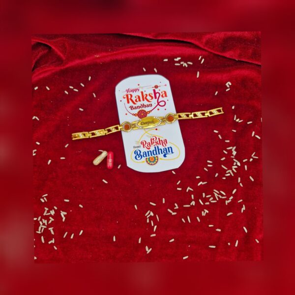 Name Engraved Rakhi cum  Bracelet