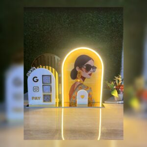 Customized QR standy with neon