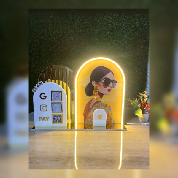 Customized QR standy with neon